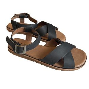 LL Bean black leather sandals